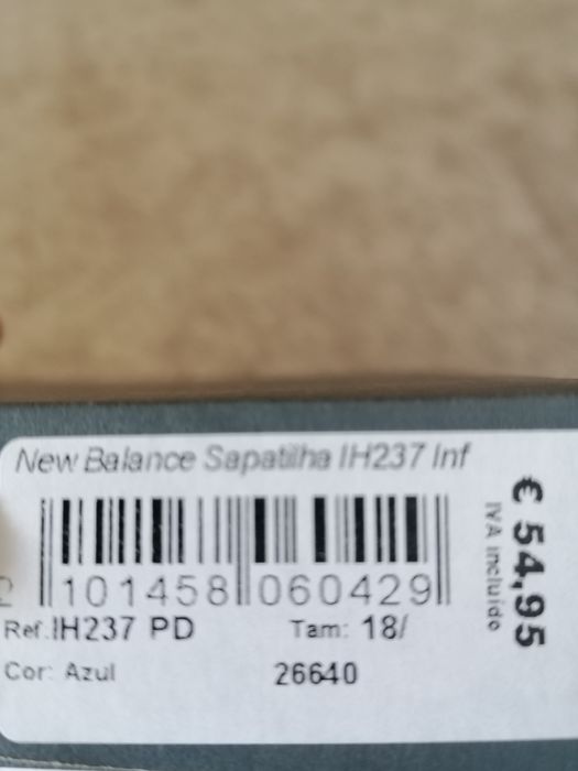 New balance bebé TAM 18