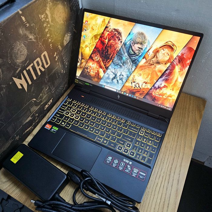Acer Nitro 16, 16, Ryzen 7 7840HS, RTX 4070 8GB 140W, RAM 32GB, SSD 2TB, WQXGA 165Hz, jak nowy tylko w Warszawie
