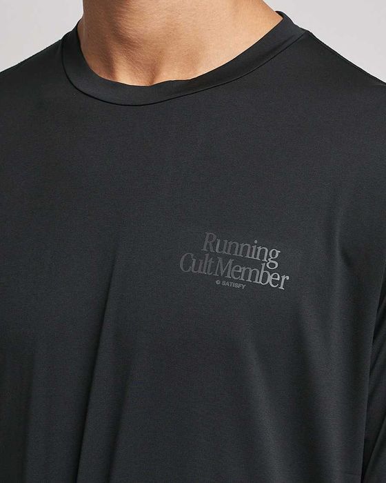 Футболка Satisfy AuraLite Running Cult Member T-Shirt Black: 3 290
