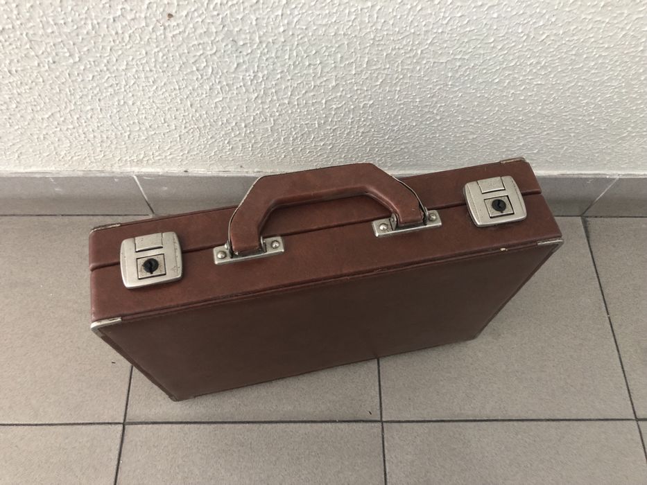 Mala vintage castanha 27x37