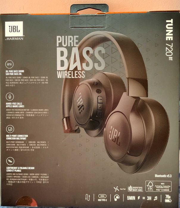 Auscultadores JBL Tune 720 BT (Preto)