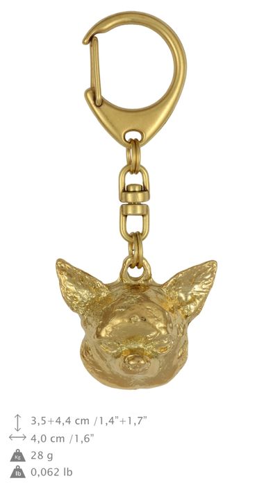 Chihuahua krótkowłosy brelok pozłacany Art-Dog