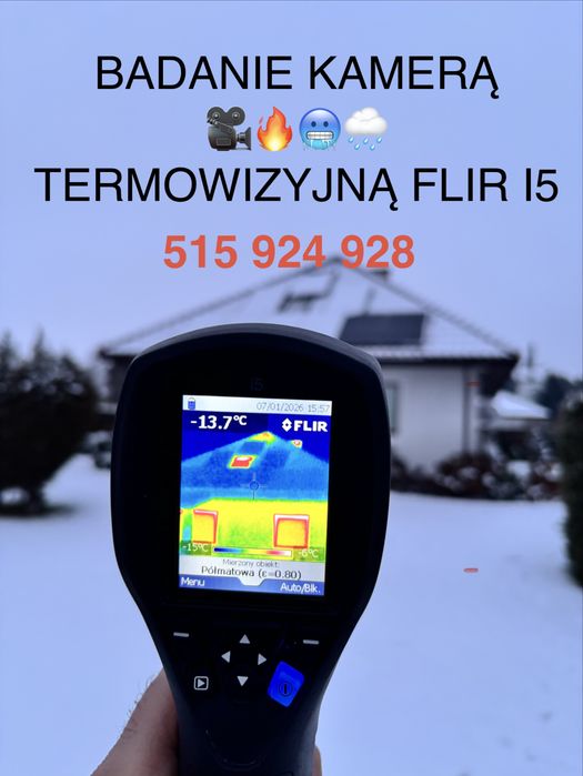 Kamera termowizyjna Badanie uszkodzeń kamerą termowizyjną -  izolacji, ogrzewania