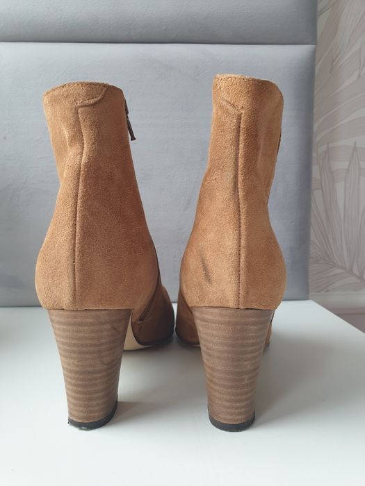 Efektowne skórzane botki damskie * Włoska marka LINEA ZETA Super Stan