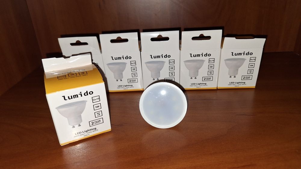 Zestaw żarówek 6 sztuk Gu 10 zimne światło