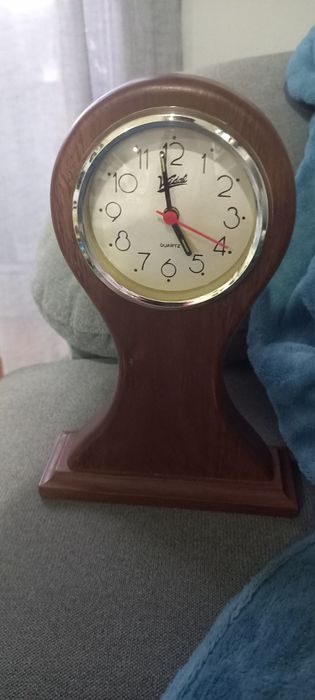 Relógio vintage de mesa, com alarme, quartzo, marca Vidal