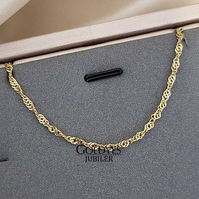 Złoty łańcuszek singapur próby złota 585