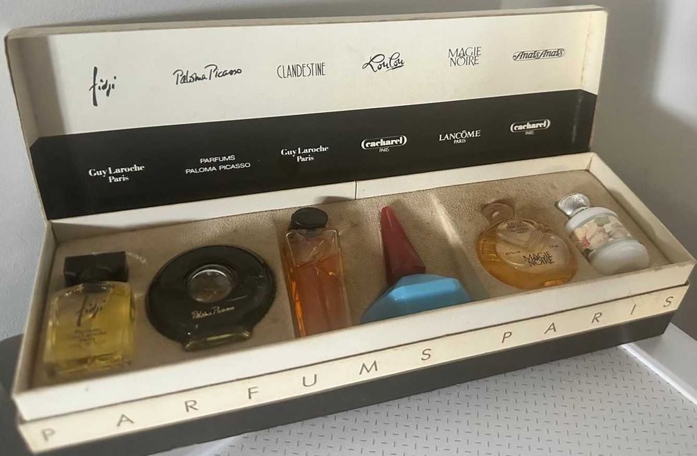 Cofret Vintage Miniaturas de Perfumes Clássicos Franceses