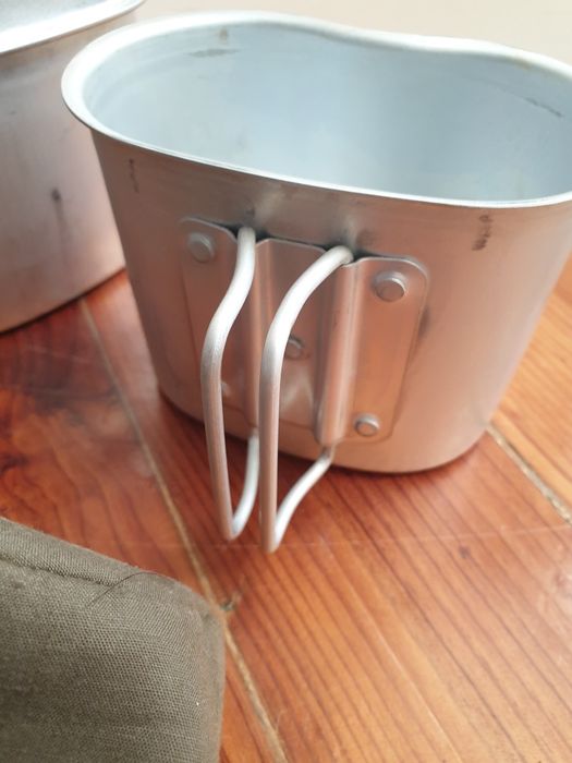 Cantil USA Militar Campismo Messe Aluminio Garrafa Panela