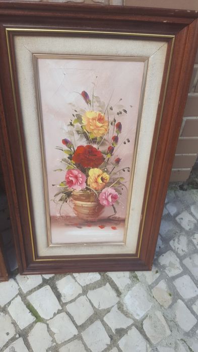 3 lindas pinturas a óleo em tela