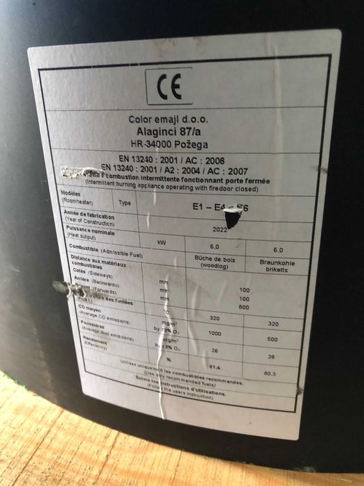 Kominek piecyk piec koza na drewno 6kw nowy