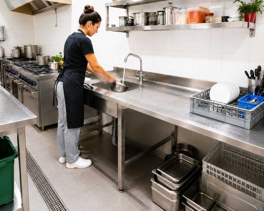 C - Bancada em Inox com Lava-Loiça - Ocasião