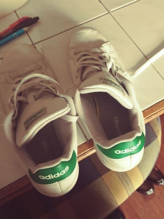 Trampki meskieAdidas wiazane bialo zoelone 43.5