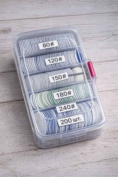 Набор дисков 25 мм с файлами 200 шт контейнер для педикюра подологии
