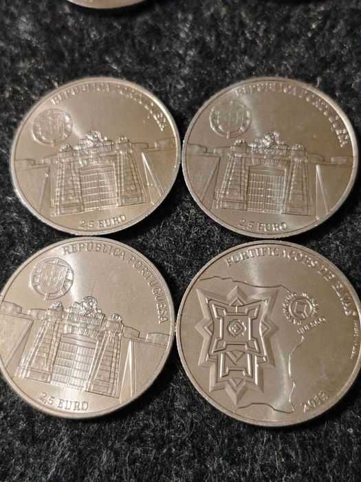 moedas 2.5 euro UNC cruz vermelha villaret saramago açores douro elvas