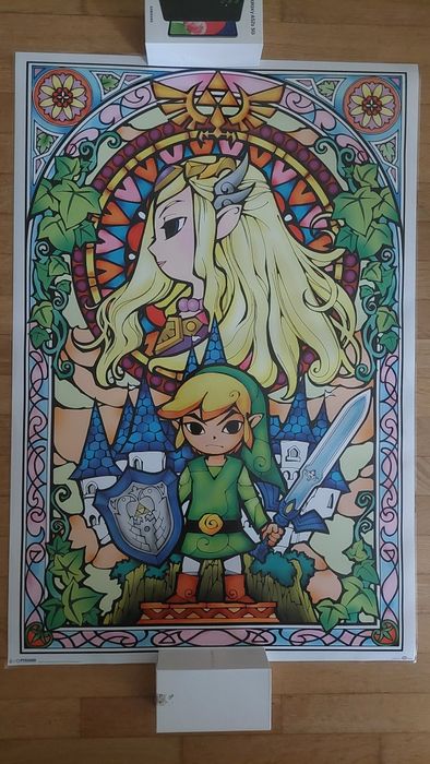 Poster Legend of Zelda estilo vitral