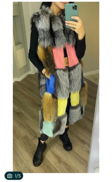 Длинная Меховая жилетка