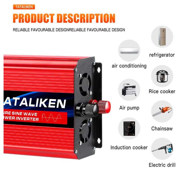 Інвертор 12/220в. Чиста сінусоїда. Потужність 5000Вт. Інвертер 5000W.