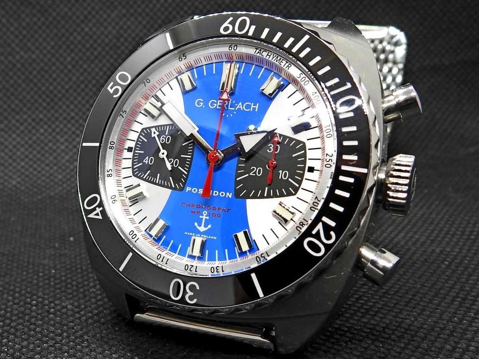Zegarek męski POSEJDON chronograf G.Gerlach Gerlach automatyczny NOWY