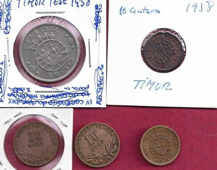 EX-COLONIA  TIMOR  5  MOEDAS  DIVERSAS