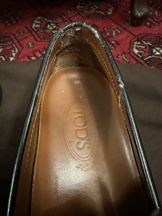 Tod’s black leather loafers masculinos 7,5”&