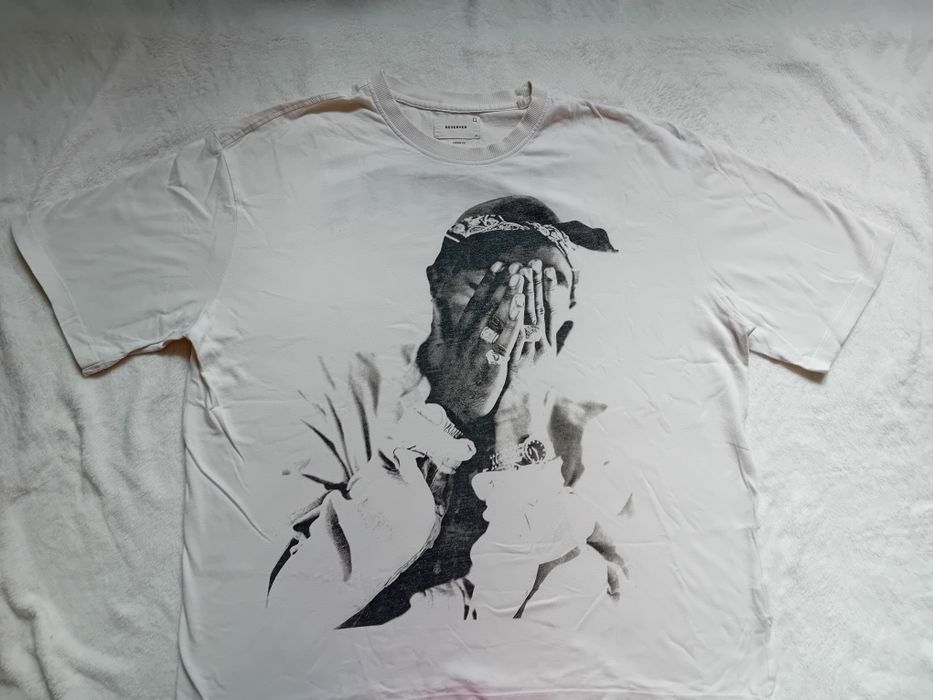 #Reserved T-shirt kremowy #Tupac