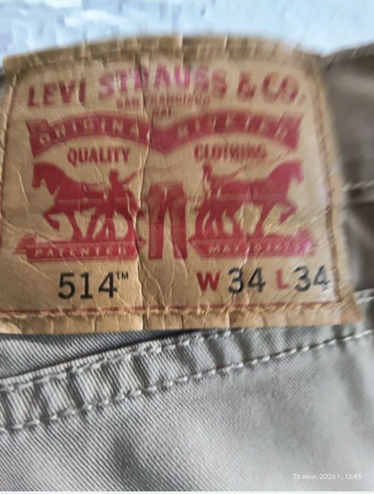 Levi’s 514 Straight W34 L34 — чоловічі джинси бежеві, прямий крій