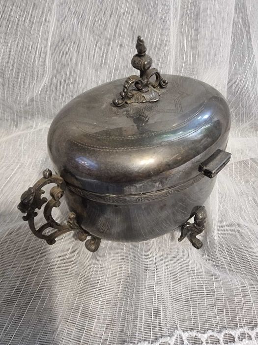 Posrebrzana cukiernica "Fragetka" Hefra PRL