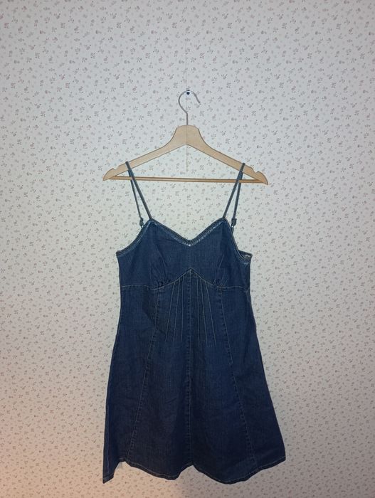 Sukienka 42 yessica c&a niebieska jeansowa denim 90s vintage