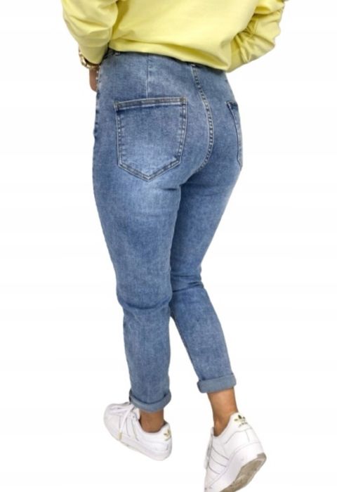 Jeansy spodnie MOM FIT wysoki stan M.Sara 36/38
