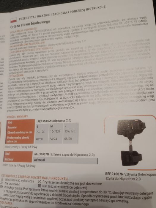 Sprzedam orteza stawu biodrowego
