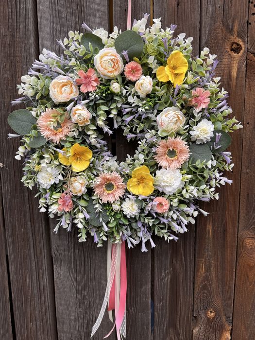 Wianek na drzwi 45 cm wiosna dekoracja domu