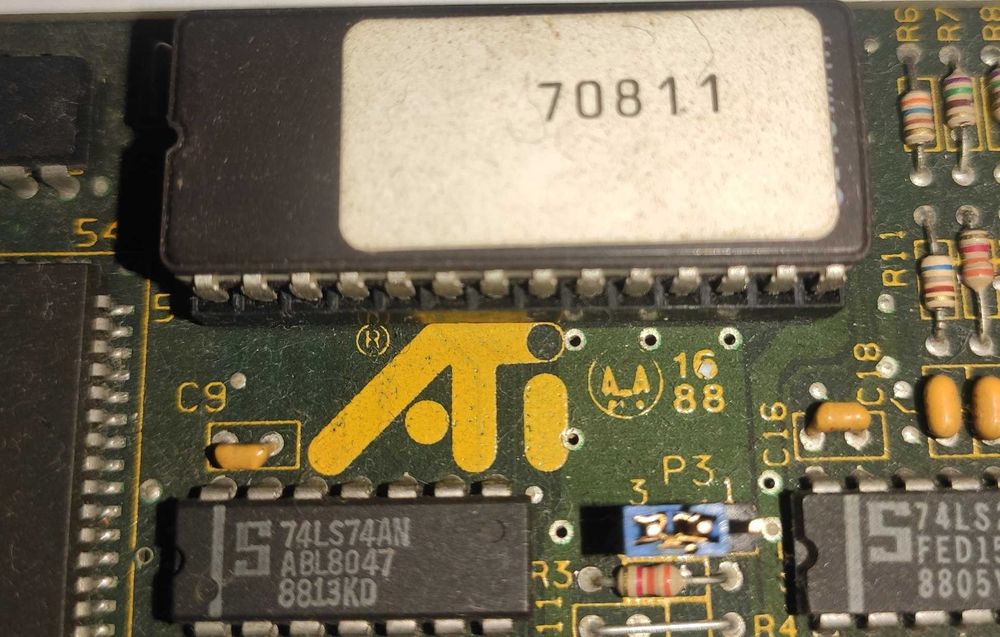 Placa gráfica ATI Graphics Solution-SR ISA 8 bit, muito ANTIGA