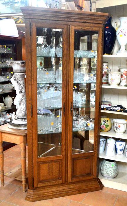 Witryna narożna dębowa stojąca /Meble Stylowe Grodzisk Mazowiecki