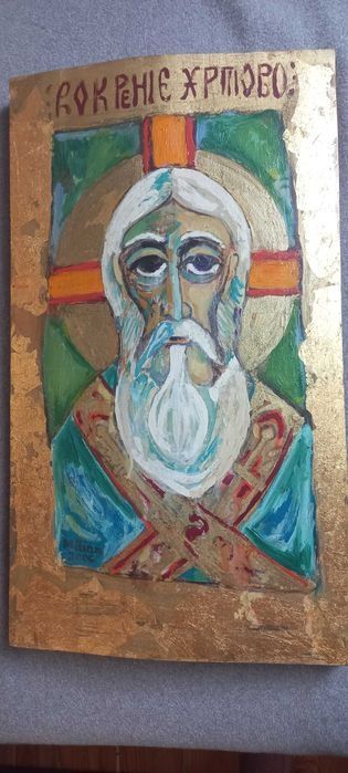 Duża, oryginalna ikona 50 cm x 30 cm Jerzy Milian
