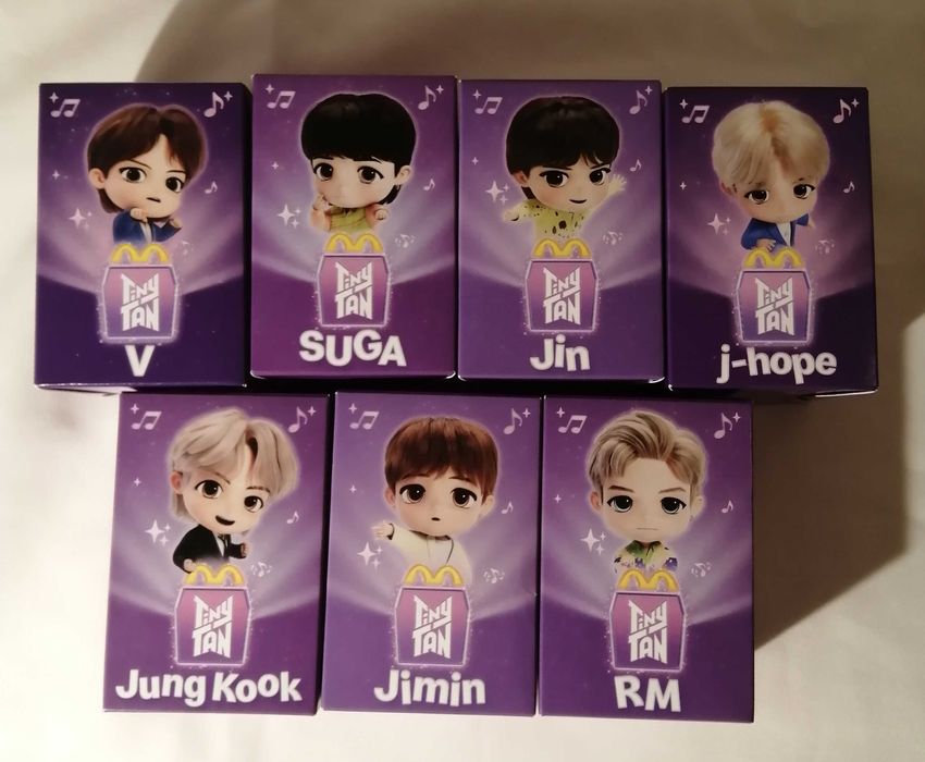 K-Pop BTS Tiny Tan x McDonald's coleção completa roxo