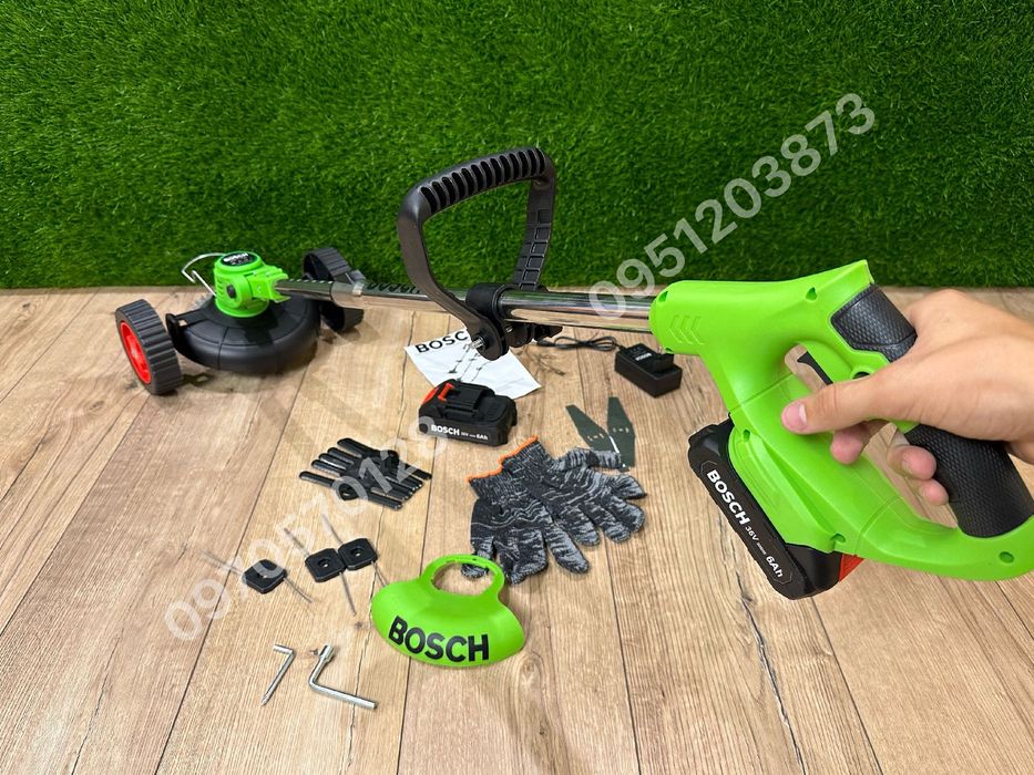 Аккумуляторный триммер BOSCH BUR187BL 36V 6Ah + колеса 9000 об/мин