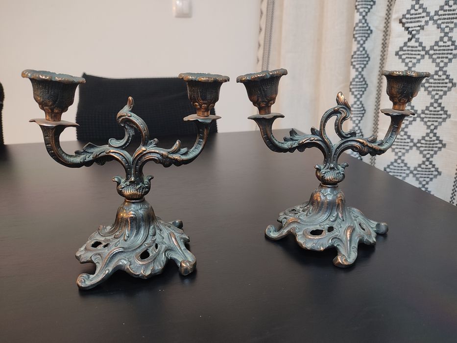 Conjunto 2 castiçais antigos