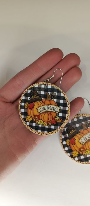 Kolczyki halloween dynia