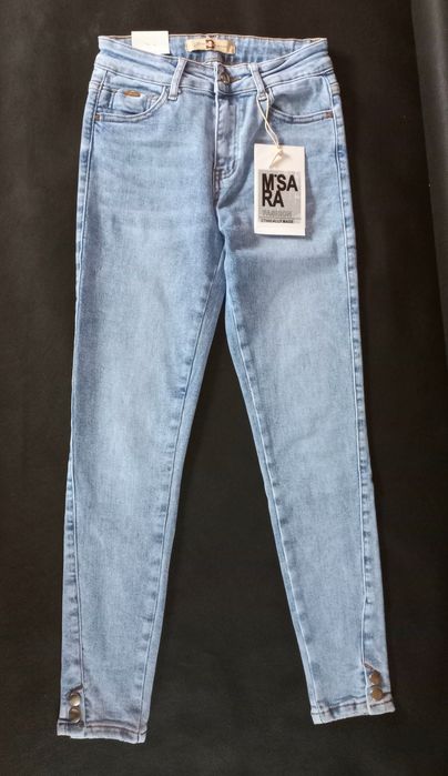 M'Sara SKINNY jeansy r.28 jasne, uciągliwe NOWE s/m