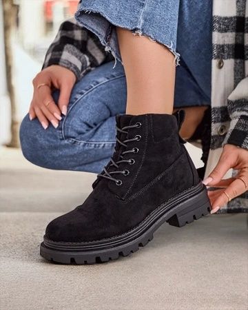 3 KOLORY 36 37 38 botki 39 40 41 zamszowe ocieplane trapery na zamek