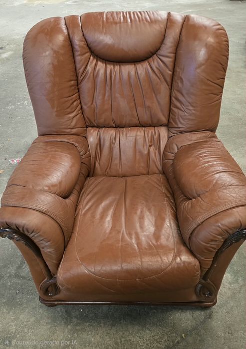 2 sofás individuais em pele