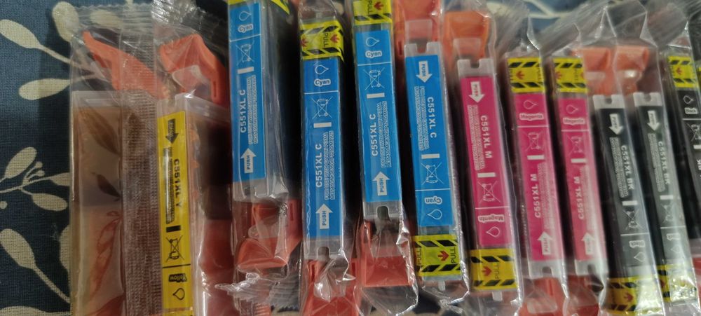 Tinteiros  C551XL e C550XL compatíveis Canon PIXMA