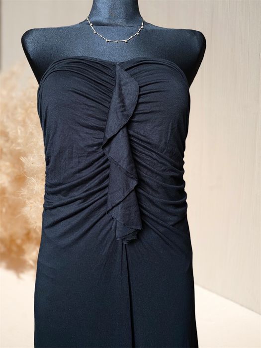 Sukienka długa czarna elegancka wiskoza maxi 38 M L Next