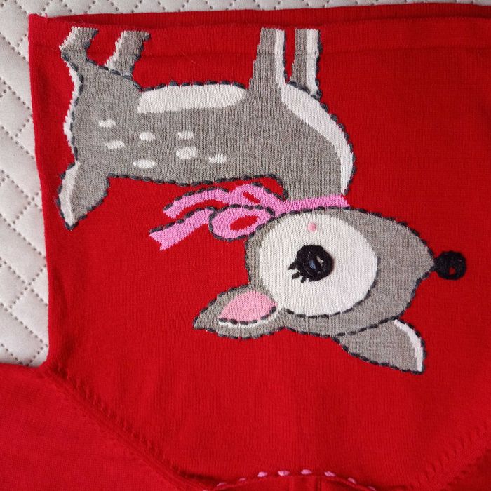 80 Next Sweterek na święta świąteczny Mikołaj czerwony