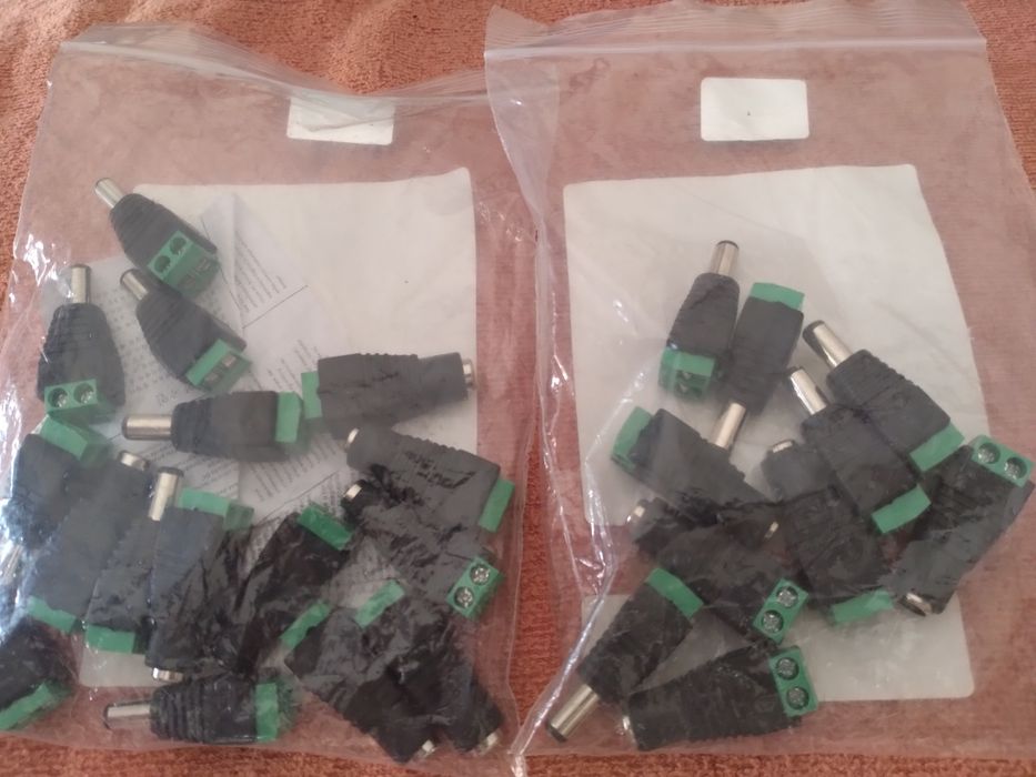 Ficha DC 12 volts macho e fêmea