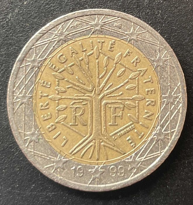 1999 French 2 Euro Coin - A Vintage Rarity from the 1990s