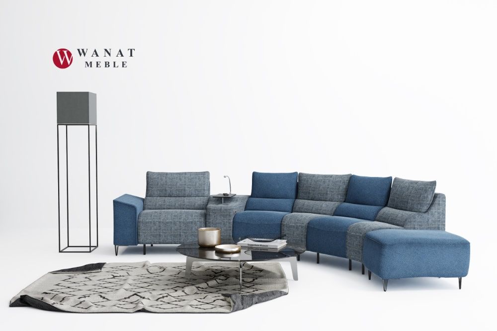 Narożnik Półokrągły Lekki System Relax Tkaniny