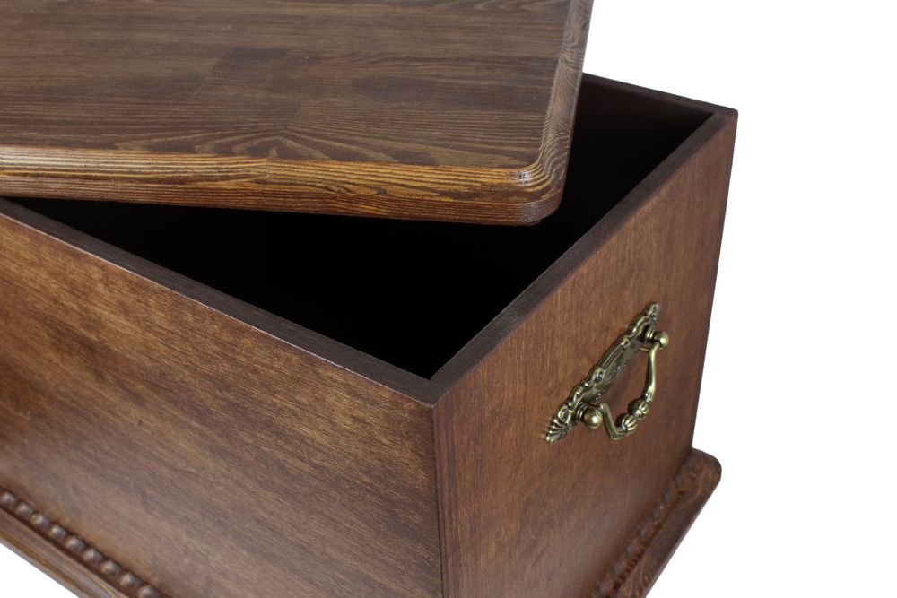 Duński koń gorącokrwisty urna na drewnie z statuetką stojącą Art-Dog