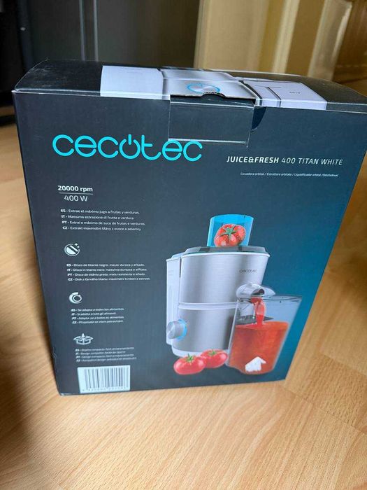НОВА Соковижималка CECOTEC Juice&Fresh 400 Titan White + КОРОБКА